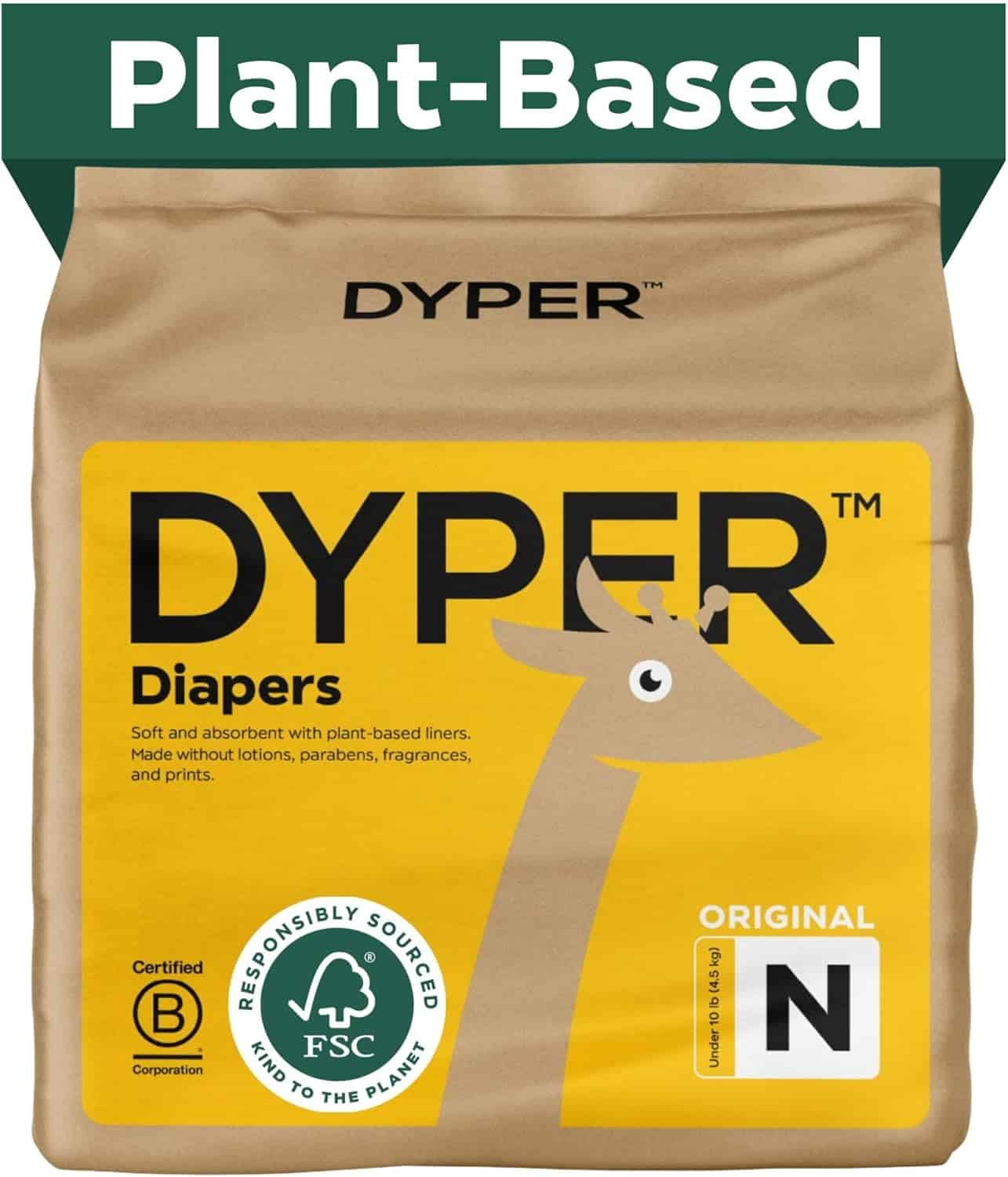 Read more about the article DYPER – Baby Diapers Hypoallergenic Cloth Alternative Day & Overnight Protection – Made with Plant-Based* & Honest Ingredients – Size 0 (34 Count)