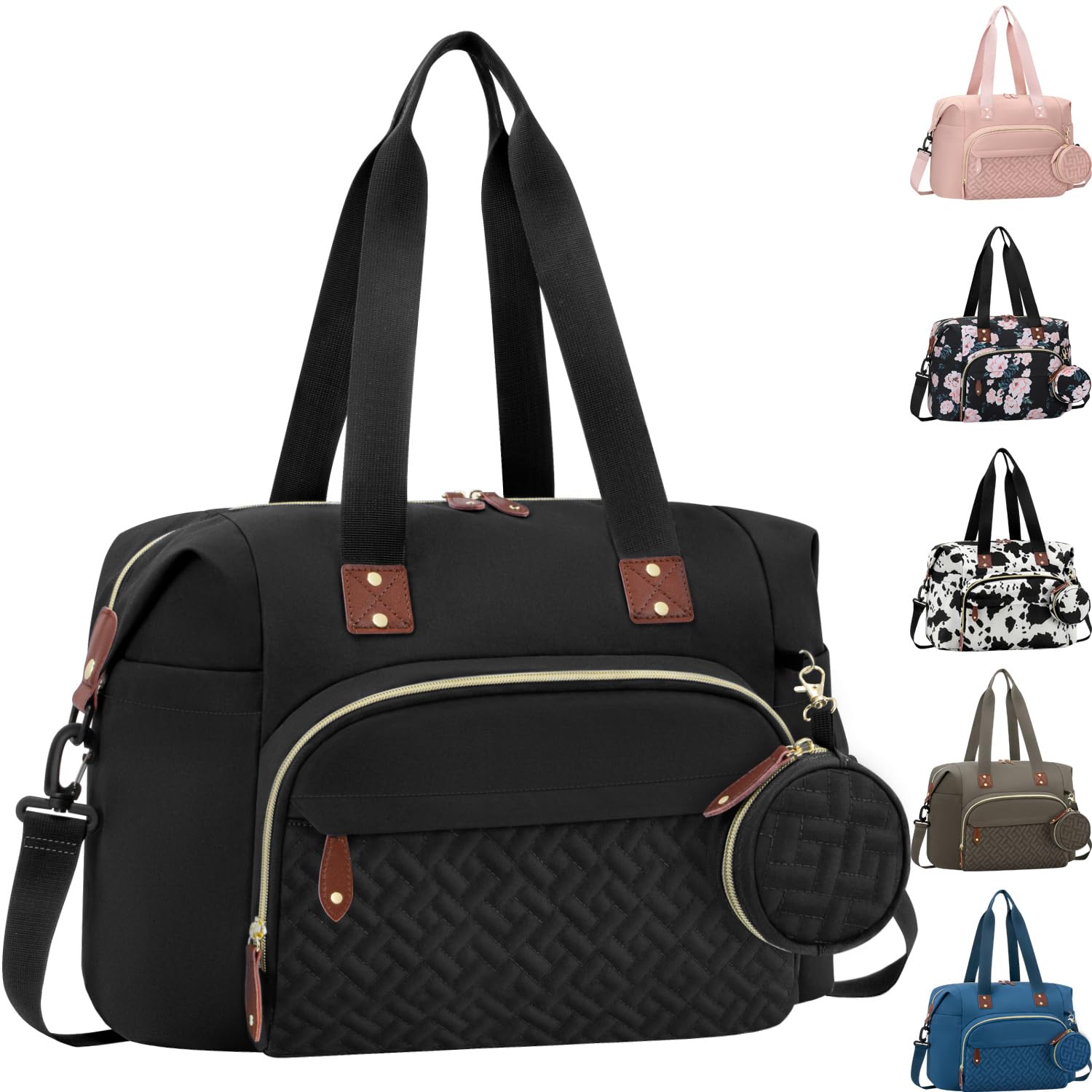 Read more about the article Diaper Bag Tote, Baby Bag Travel Diaper Tote Bag with Pacifier Case, Cute Maternity Hospital Baby Stylish Diaper Tote for Mom Dad Black