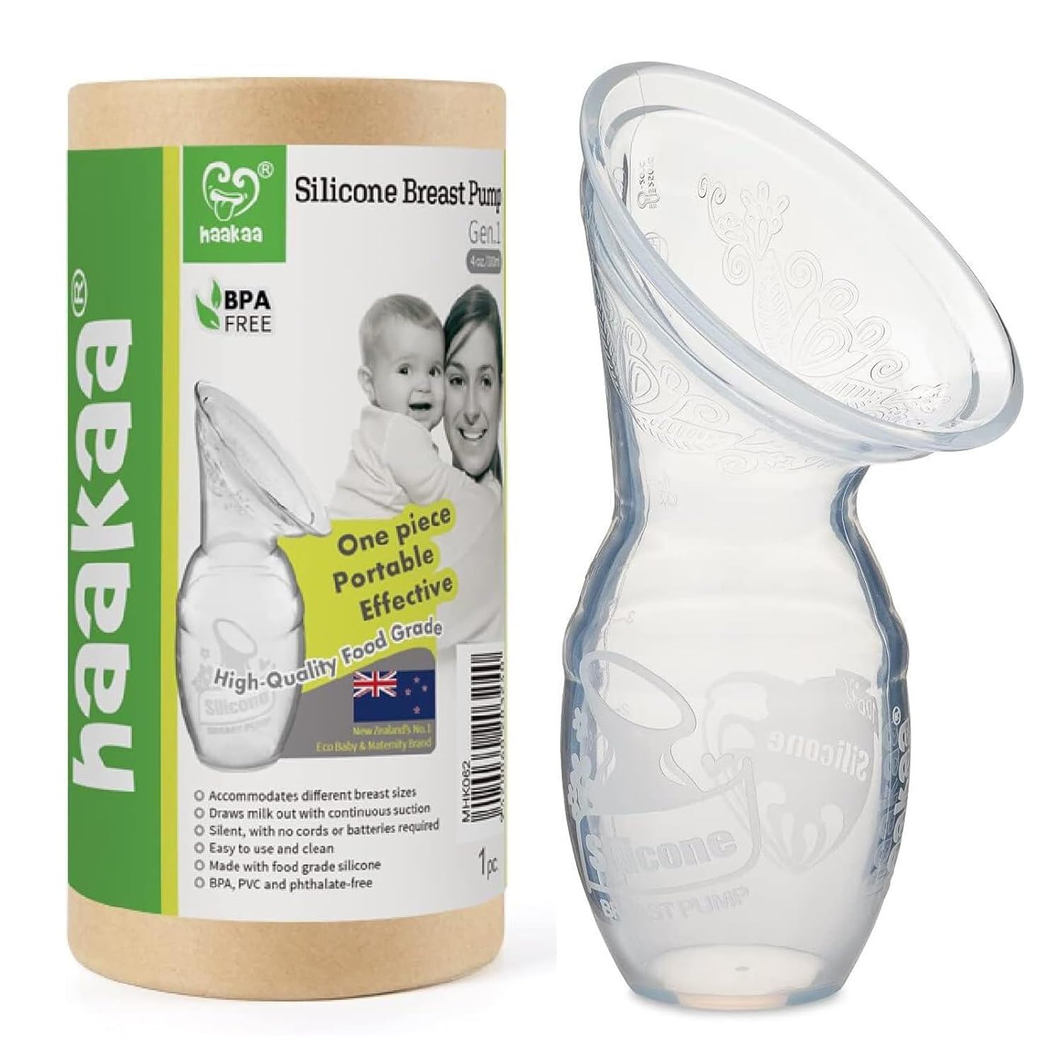 Read more about the article Haakaa Silicone Breastfeeding Manual Breast Pump Milk Pump 100% Food Grade Silicone BPA PVC and Phthalate Free | 4 oz Capacity
