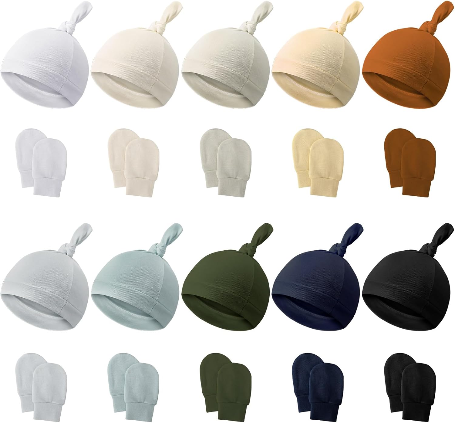 Read more about the article Hercicy 10 Set Newborn Baby Mitten and Hat Set Knot Newborn Beanie with Baby Mittens Cap for Hospital Infant Boy Girls Unisex Preemie Toddler 0-6 Months