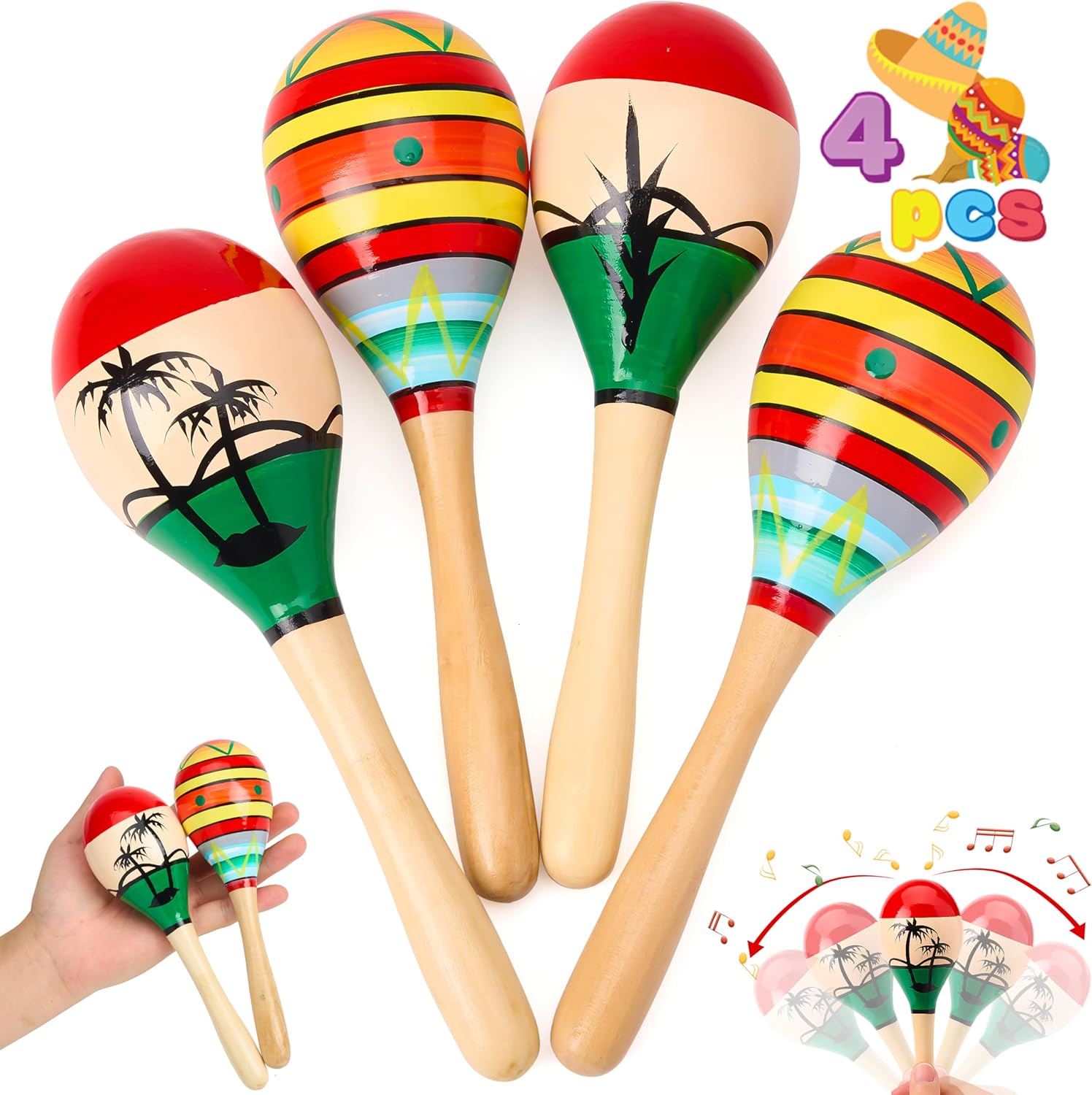Read more about the article JOYIN 4 PCS Cinco De Mayo 7.6″ Wooden Maracas for Kids, Maraca Magic, Wooden Rattle Noisemaker for Mexican Fiesta Party Favors, Musical Fun Parties, Luau Party, Carnivals, Taco Tuesday Event