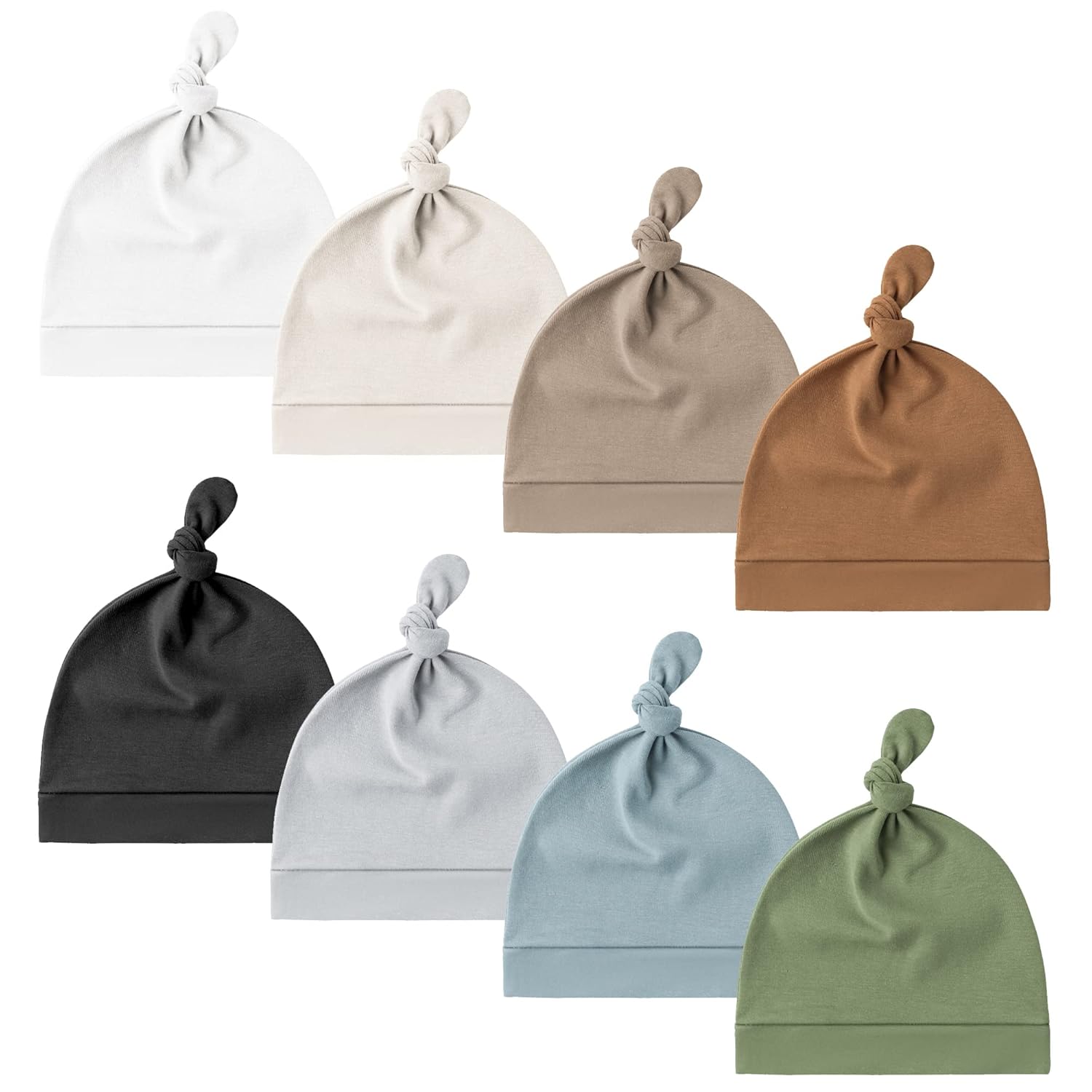 Read more about the article Konssy 8 Pack Baby Newborn Hats Set Knot Beanie Hats Soft for Infant Baby Girls Boys Caps 0-6 Months