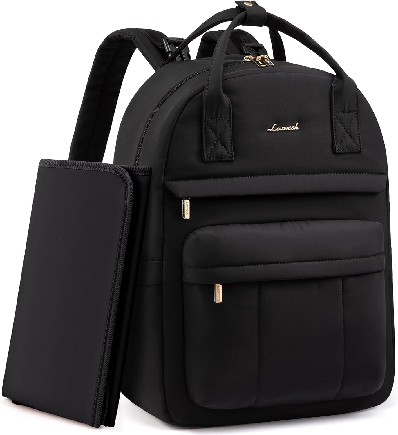 Read more about the article LOVEVOOK Puffer Diaper Bag Backpack, Lightweight 30L Baby Bag with Changing Pad, Large Diaper Backpack for Mom Dad with Stroller Buckles, Black