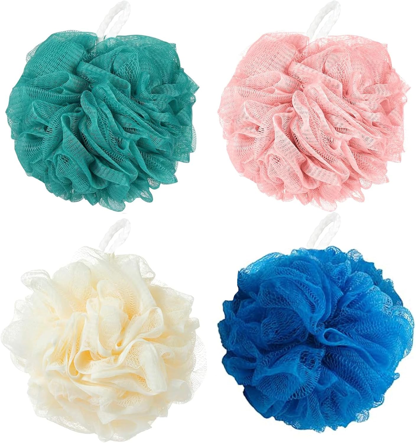 Read more about the article Loofah Sponge Shower Loofahs Bath Sponges Mesh Balls for Women Men Bathing Accessories Body Wash Back Scrubber 50g 4 Colors Soft Pouf Body Scrubber Loofahs Puff Pack, Exfoliate, Cleanse, Soothe Skin.