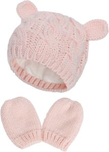 Read more about the article Unisex Baby Toddler Hat and Mitten Set Winter Knitted Thick Warm Beanie Cap Gloves for Infant Boys Girls