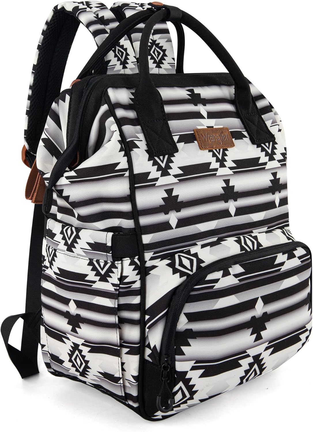 Read more about the article Wrangler Aztec Backpack Organized Daypack Travel Baby Bag with Stroller Strap and Side Bottle Pockets
