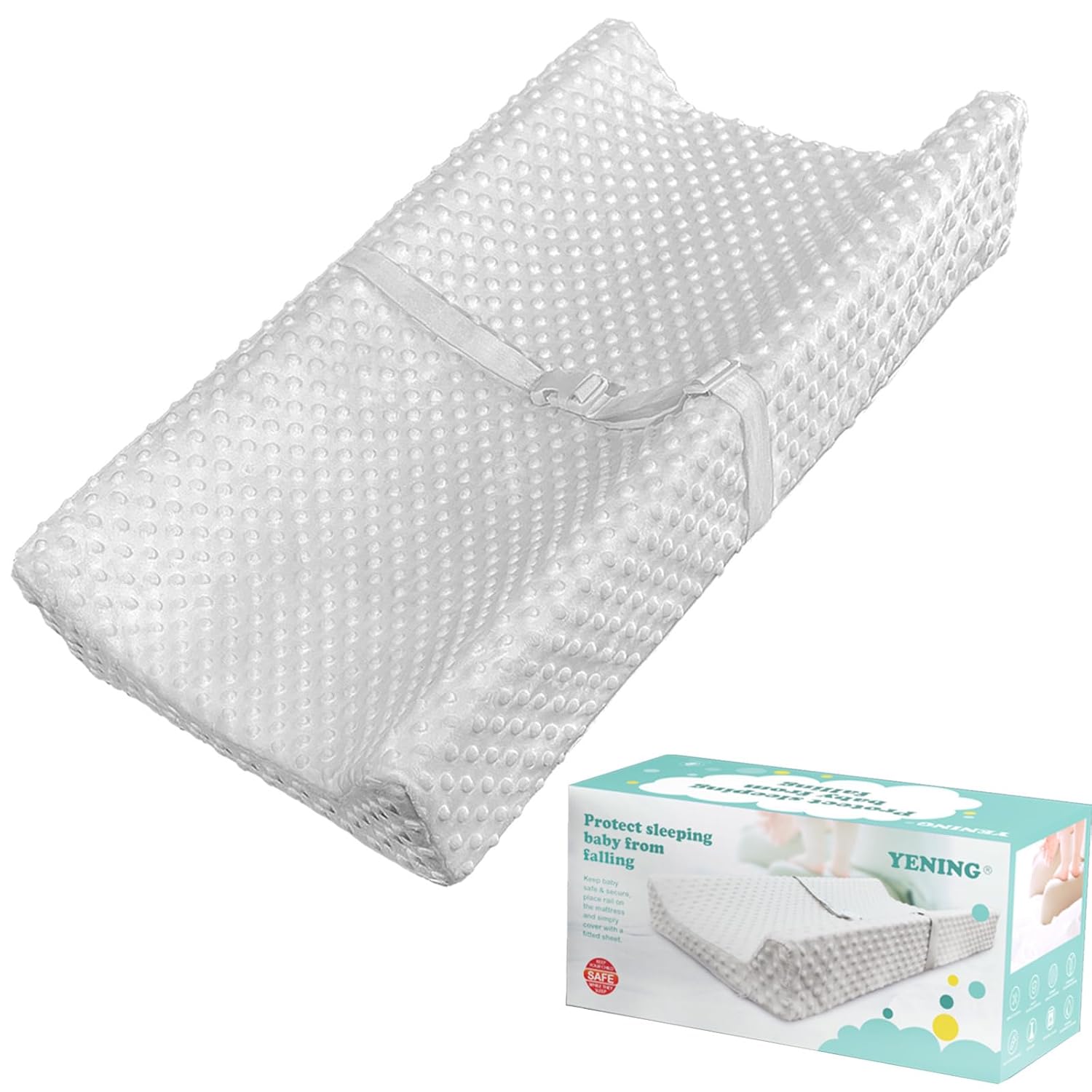 Read more about the article YENING Baby Diaper Changing Pad for Dresser Top with Cover Waterproof Lining Foam Contoured Changing Table Pads Topper 31″ x 16″ Grey